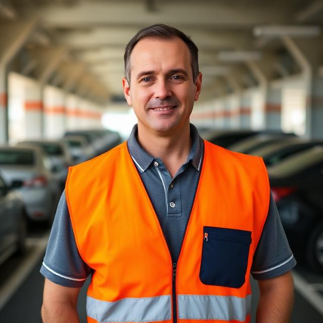 James Turner, field operations lead, in a high-visibility vest in a car park