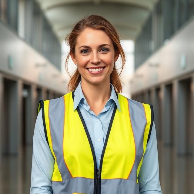 Sarah Nolan, senior slip testing technician, in a high-visibility vest